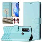 For TCL 30 XL Honeycomb Embossing RFID Leather Phone Case(Mint Green)