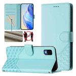 For TCL 30Z Honeycomb Embossing RFID Leather Phone Case(Mint Green)