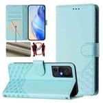 For TCL 40 SE Honeycomb Embossing RFID Leather Phone Case(Mint Green)