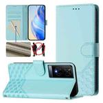 For TCL 50 XE Honeycomb Embossing RFID Leather Phone Case(Mint Green)