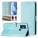 For TCL 305 / 306 Honeycomb Embossing RFID Leather Phone Case(Mint Green)