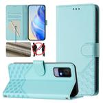 For TCL 405 / 406 / 408 Honeycomb Embossing RFID Leather Phone Case(Mint Green)