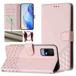 For TCL 405 / 406 / 408 Honeycomb Embossing RFID Leather Phone Case(Pink)