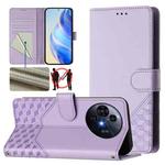 For TCL 50 Pro NxtPaper Honeycomb Embossing RFID Leather Phone Case(Light Purple)