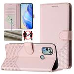 For Infinix Hot 10 Play / Hot 11 Play Honeycomb Embossing RFID Leather Phone Case(Pink)