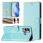 For Infinix Hot 12 Play Honeycomb Embossing RFID Leather Phone Case(Mint Green)