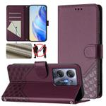 For Infinix Hot 30 5G Honeycomb Embossing RFID Leather Phone Case(Violet)