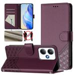 For Infinix Hot 30 Play 4G / NFC Honeycomb Embossing RFID Leather Phone Case(Violet)