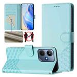 For Infinix Hot 30i Honeycomb Embossing RFID Leather Phone Case(Mint Green)