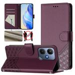 For Infinix Hot 30i Honeycomb Embossing RFID Leather Phone Case(Violet)