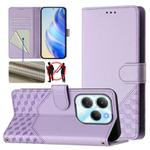 For Infinix Hot 40 4G / Hot 40 Pro 4G Honeycomb Embossing RFID Leather Phone Case(Light Purple)