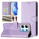 For Infinix Note 30 5G / 4G Honeycomb Embossing RFID Leather Phone Case(Light Purple)