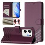 For Infinix Zero 30 4G Honeycomb Embossing RFID Leather Phone Case(Violet)