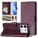 For Infinix Zero 30 5G Honeycomb Embossing RFID Leather Phone Case(Violet)