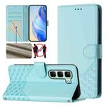 For Infinix Hot 50 4G Honeycomb Embossing RFID Leather Phone Case(Mint Green)