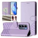 For Infinix Hot 50 Pro+ 4G Honeycomb Embossing RFID Leather Phone Case(Light Purple)