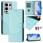 For Infinix Note 50s Honeycomb Embossing RFID Leather Phone Case(Mint Green)