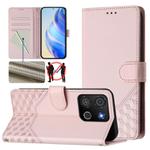 For itel A05s Honeycomb Embossing RFID Leather Phone Case(Pink)