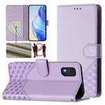 For itel A23 Pro / A17 Honeycomb Embossing RFID Leather Phone Case(Light Purple)