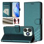 For itel A50 Honeycomb Embossing RFID Leather Phone Case(Peacock Green)