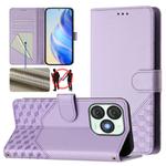 For itel A50 Honeycomb Embossing RFID Leather Phone Case(Light Purple)