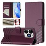 For itel A70 Honeycomb Embossing RFID Leather Phone Case(Violet)