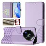 For itel RS4 S666LN Honeycomb Embossing RFID Leather Phone Case(Light Purple)