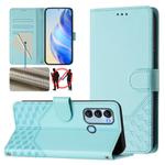 For itel S17 / Vision 3 Honeycomb Embossing RFID Leather Phone Case(Mint Green)