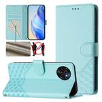 For itel S23 S665L Honeycomb Embossing RFID Leather Phone Case(Mint Green)