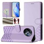 For itel S24 Honeycomb Embossing RFID Leather Phone Case(Light Purple)