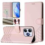 For itel A90 4G Honeycomb Embossing RFID Leather Phone Case(Pink)