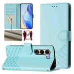 For itel A95 5G Honeycomb Embossing RFID Leather Phone Case(Mint Green)