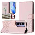 For itel City 100 Honeycomb Embossing RFID Leather Phone Case(Pink)