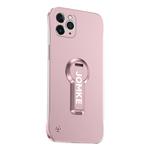 For iPhone 11 Pro Max Baking Varnish 360 Rotate Holder No Frame PC Phone Case(Pink)