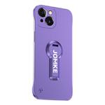 For iPhone 15 Baking Varnish 360 Rotate Holder No Frame PC Phone Case(Purple)