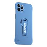 For iPhone 13 Pro Max Baking Varnish 360 Rotate Holder No Frame PC Phone Case(Blue)