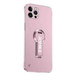 For iPhone 13 Pro Max Baking Varnish 360 Rotate Holder No Frame PC Phone Case(Pink)