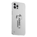 For iPhone 13 Pro Max Baking Varnish 360 Rotate Holder No Frame PC Phone Case(Silver)