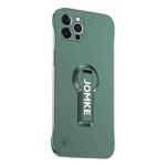 For iPhone 13 Pro Baking Varnish 360 Rotate Holder No Frame PC Phone Case(Green)