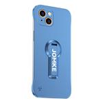 For iPhone 13 Baking Varnish 360 Rotate Holder No Frame PC Phone Case(Blue)