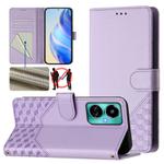 For Tecno Camon 19 / Camon 19 Pro 5G Honeycomb Embossing RFID Leather Phone Case(Light Purple)