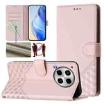 For Tecno Camon 30 5G / 4G Honeycomb Embossing RFID Leather Phone Case(Pink)