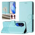 For Tecno Pova 4 Pro 4G Honeycomb Embossing RFID Leather Phone Case(Mint Green)