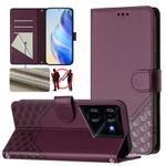 For Tecno Pova 5 Honeycomb Embossing RFID Leather Phone Case(Violet)