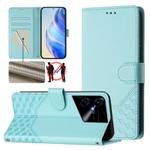 For Tecno Pova Neo 3 Honeycomb Embossing RFID Leather Phone Case(Mint Green)