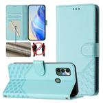 For Tecno Spark 7 / Spark 7T Honeycomb Embossing RFID Leather Phone Case(Mint Green)