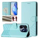 For Tecno Spark 10 Pro 4G Honeycomb Embossing RFID Leather Phone Case(Mint Green)