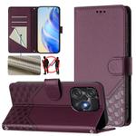 For Tecno Spark 10C / 10 4G Honeycomb Embossing RFID Leather Phone Case(Violet)