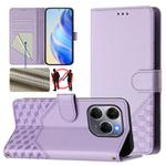 For Tecno Spark 20 Pro 5G Honeycomb Embossing RFID Leather Phone Case(Light Purple)