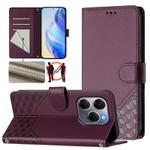 For Tecno Spark 20 Pro 5G Honeycomb Embossing RFID Leather Phone Case(Violet)